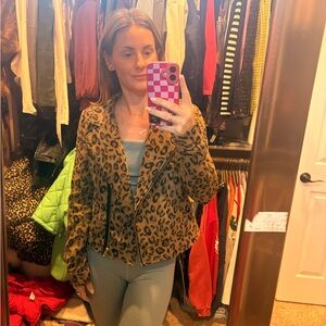 Leith Animal Print Leather Jacket